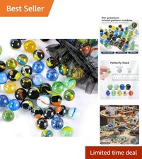 60PK Colorful Glass Marbles - Vibrant Marbles for Kids Tabletop Games Crafts