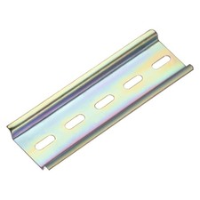 100x35x6.5mm 0.8mm Thick Mounted Straight Edge Guide DIN Rail Bronze Tone 3pcs