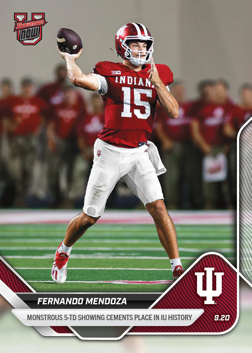 FERNANDO MENDOZA 2025 Bowman U Now #17 ~ 1st TOPPS ~ PR 2733