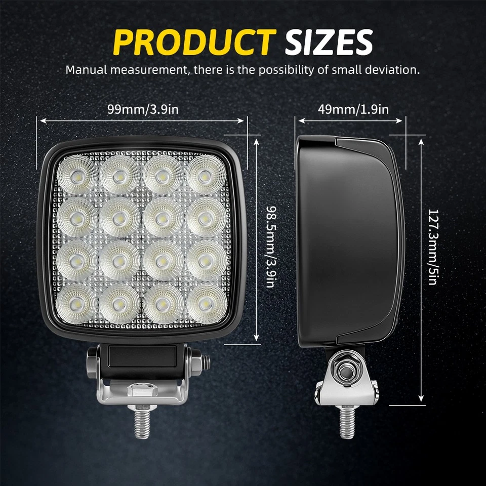2x Arbeitsscheinwerfer 16 LED 28W PKW LKW Anhänger Anbau Offroad Traktor 12V 24V - Bild 2 von 4