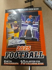2025 LEAF METAL FOOTBALL BLASTER BOX Factory Sealed 1 Auto 