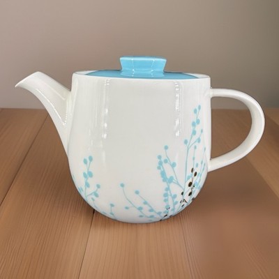 David s Tea Winter Simplicity Tea Pot Branch Blue White Atomic Retro