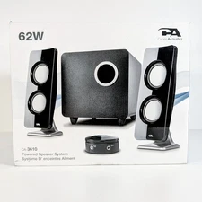 Cyber Acoustics CA-3610 2.1 Multimedia Speaker System with 62W, Black 