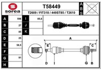 EAI Antriebswelle Vorne Links FüR Fiat Doblo GroßRaumlimousine 263 263_ T58449