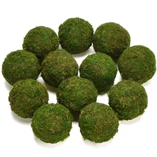 Natural Green Moss Decorative Ball,Handmade (3.5"-Set of 6)