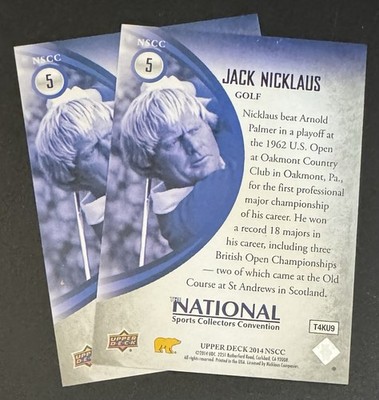 2) Jack Nicklaus 2014 Upper Deck National Sports Collectors