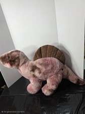 Fao Schwarz Glow Brights Triceratops Dinosaur Lights Sounds Pink Plush Stuffed
