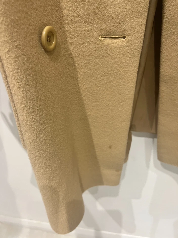 Vintage Camel Wool Coat Women’s Size 18 Belted Pure New Wool Overcoat UK - Image 4 of 4
