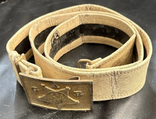 GAR Civil War Vet Belt With Buckle Cataloged As Roussin 2008 Belt Plate 36