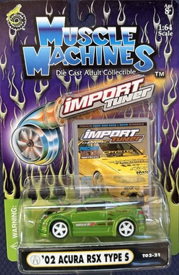 Muscle Machines  02 Acura RSX Type S Import Tuner 1:64 Model-Lime Green