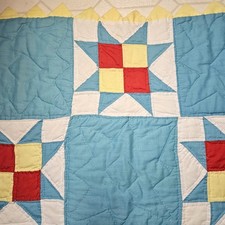 Star Cotton 19 x 29 Hand Quilted Quilt Piece