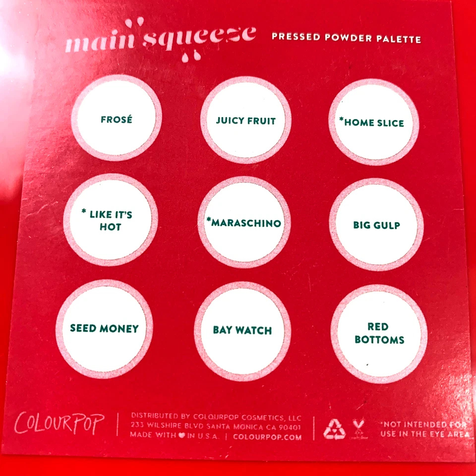 Colourpop Main Squeeze Watermelon Eye Shadow Palette 9 Colors Authentic - Image 4 of 4