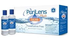 PuriLens Plus Preservative Free Saline 4 Fl Oz bottles, Pack of 12