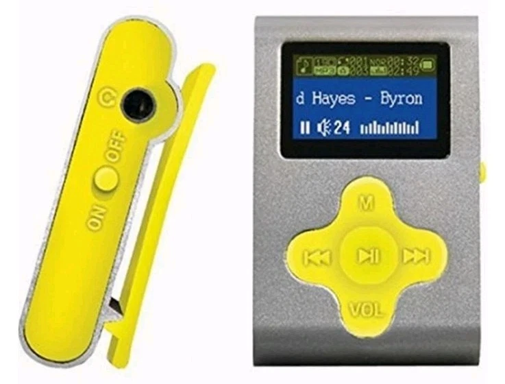 Eclipse Fit Clip 4GB 1" MP3 Player, Silver/Yellow Color - Image 2 of 3