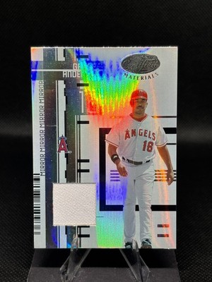 Garrett Anderson 2005 Leaf Certified Materials Mirror Fabric White /100 #44