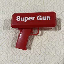 Red Money Machine Cash Shooter Super Gun Toy Make It Rain With Fake Play Cash