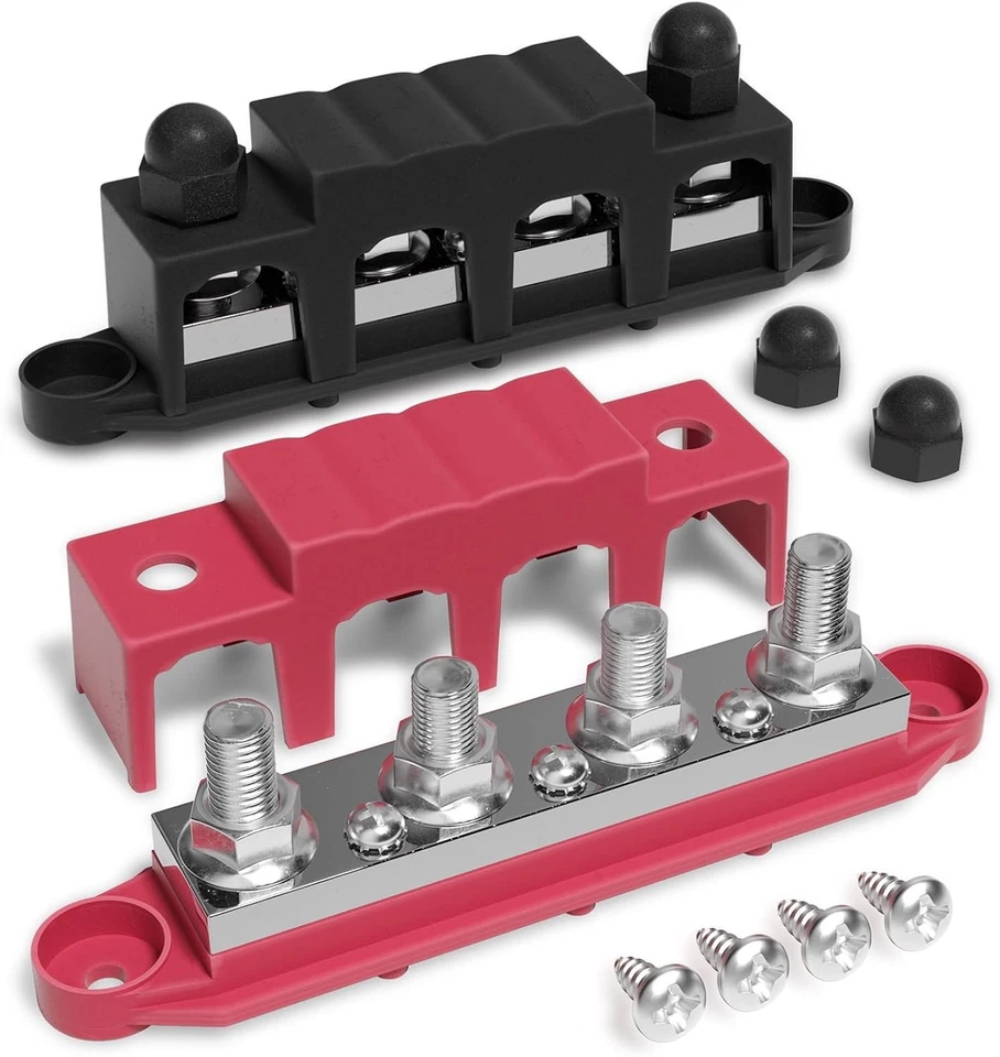 48V 400A Power Distribution Block for Car Boat - Red & Black - Image 3 of 4