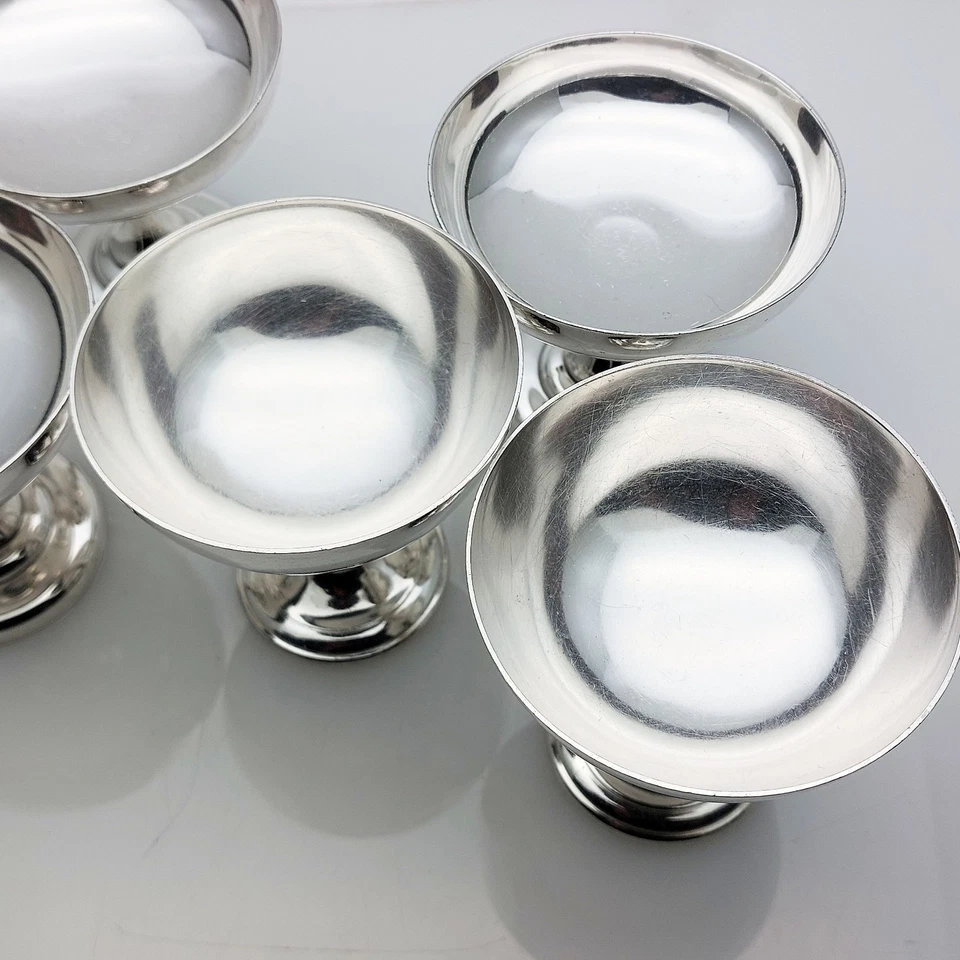 5 cuencos para platos de helado/sorbete - plateados - Gladwin vintage etc. Foto 3 de 4