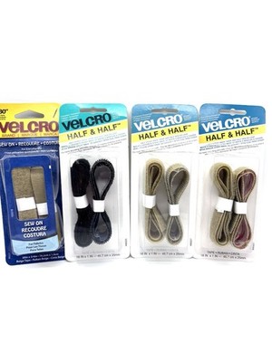 Lot 4 Vtg 1995 Velcro Brand Sew On And Sticky Back Tape Half And Half 30  18 