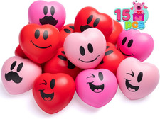 15 Pcs Valentines Day 3 Inch Heart Stress Balls Stress Relief Heart Shaped Stres