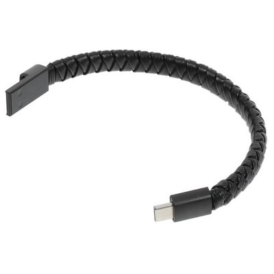 Type C Charging Cable Black Braided USB C Cable Bracelet for Portable Use
