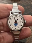 Vintage Timex Watch Womens 25mm Manual Wind Blue Heart Stretch Band Collectible