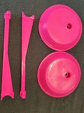 barbie doll stands lot of 2 Hot Pink vintage straddle 