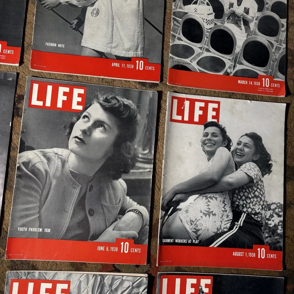 1938 Life Magazine Vintage Lot 9 Issues 1930’s Old Pre-WWII Ads Fashion Sports - Image 2 of 4