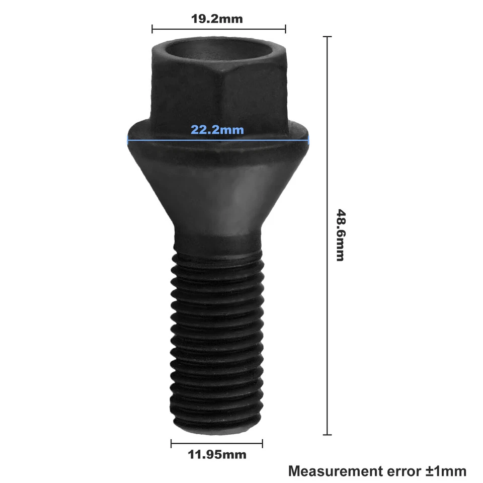 Juego de 20 tuercas de pernos de rueda 12 X1,5 mm para BMW E46 E90 E39 E60 E53 36131095390 Foto 2 de 4
