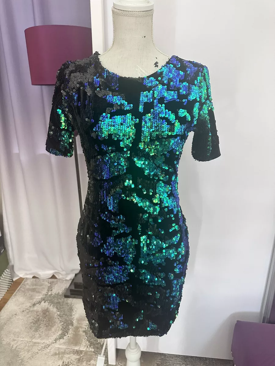 Topshop green sequin best sale dress