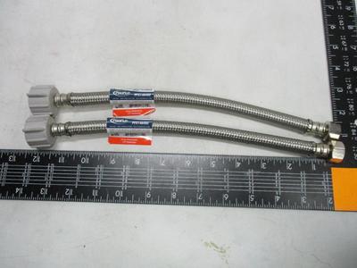 PROFLO 1/2'' COMP. STAINLESS STEEL BRAID TOILET SUPPLY PFX146492 LOT OF 2
