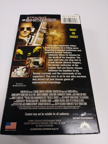 Straight Shooter VHS Action Thriller Dennis Hopper - Picture 2 of 2
