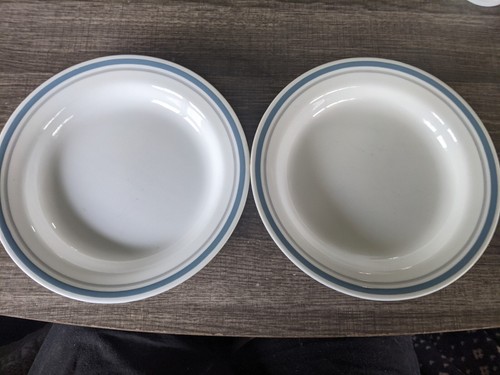 CORELLE SLATE OR ALLEGRO FLAT RIMMED SOUP BOWL X 2 GENTLY USED FREE USA SHIP