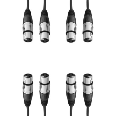 4 x W Audio 0,25 m XLR-Buchse zu Buchse Geschlechtsumwechsler Adapter Kabel