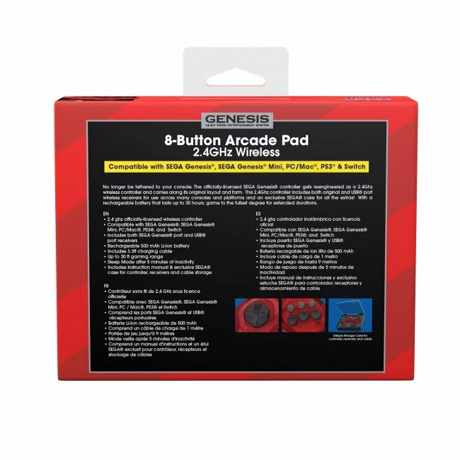 Retro-Bit Official Sega Genesis USB Controller 8-Button PC/Mac Raspberry Pi Red - Image 4 of 4