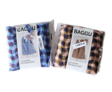 Baggu Standard Tote Bags/ Set of 2- Wavy Gingham SEALED NWT