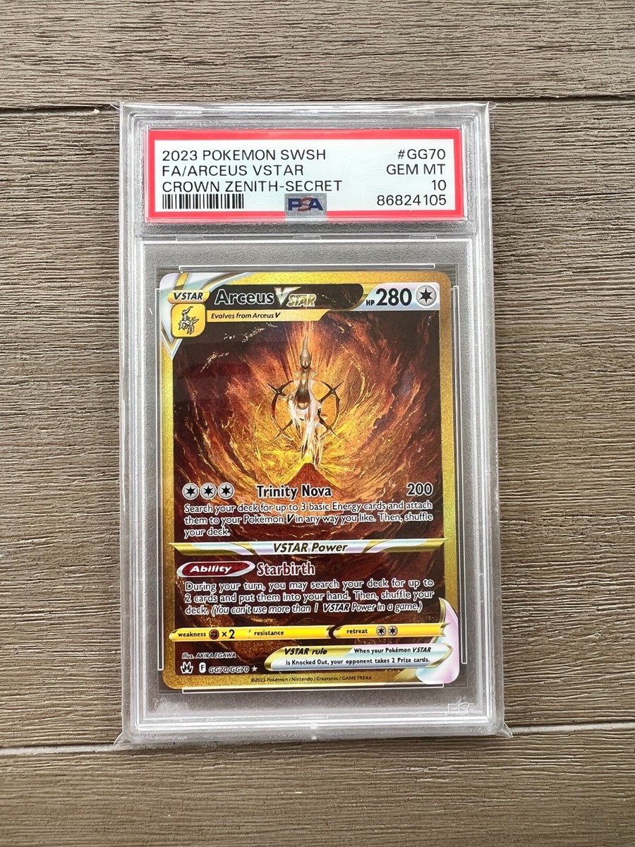 PSA 10 Gem Mint Pokemon TCG Arceus VSTAR GG70/GG70 Crown PSA 10 Gem Mint Pokemon TCG Arceus VSTAR GG70/GG70 Crown