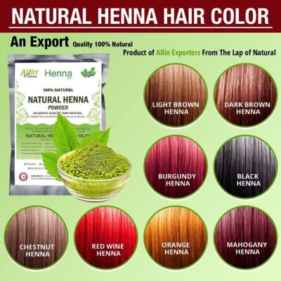 Pure ALLIN Henna Hair Color   100% Organic Chemical free Dye Natural Herbal care