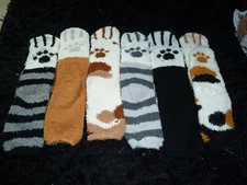 New 2 sets/ 6 pairs total 12 pairs womens fuzzy Animal print Socks slippers lot