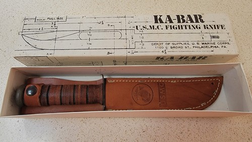 Vintage KA-BAR Model 1217 U.S.M.C. Fighting Knife-USA (1978) - New In Box