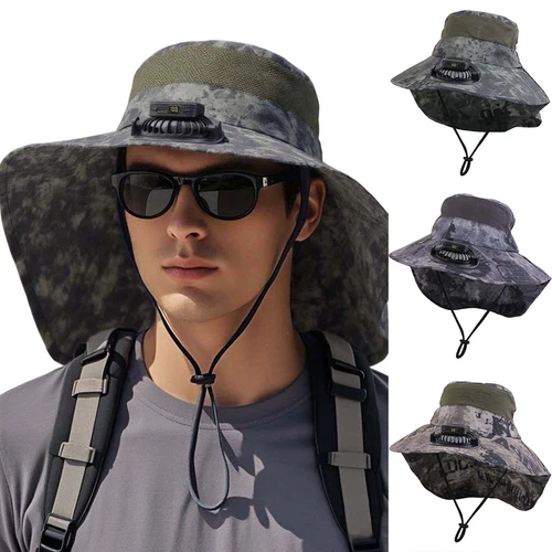 Hat with Fans Solar Power for Men Women Sun USB Charging Sombrero Con Ventilador