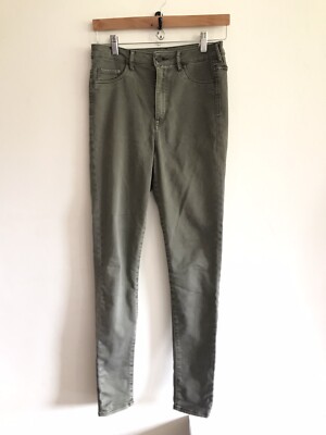 H&M Women's Jeans Jeggings Sage Green High Waist Pants Size 28/32