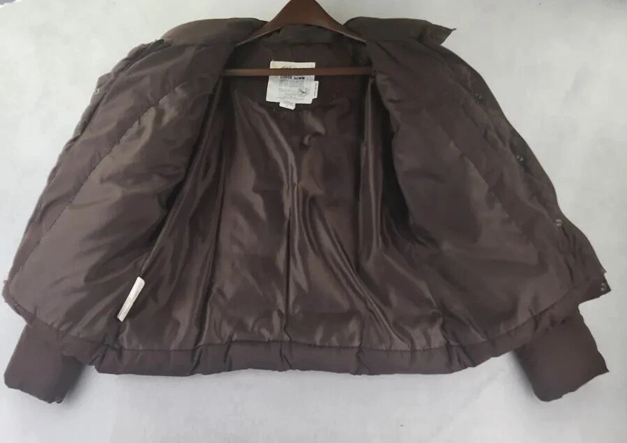 EDDIE BAUER Brown 700 Fill Power Goose Down Zip Up Jacket Women&