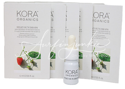 Kora Organics Silky Sun Serum Drops .135 oz Travel Mini Mineral Sunscreen 5p Set