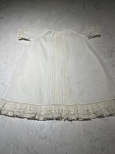 Vintage Infant Christening Dress With Slip 15" Long