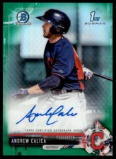 Andrew Calica Card 2017 Bowman Chrome Prospect Autographs Green Ref #CPAACA 