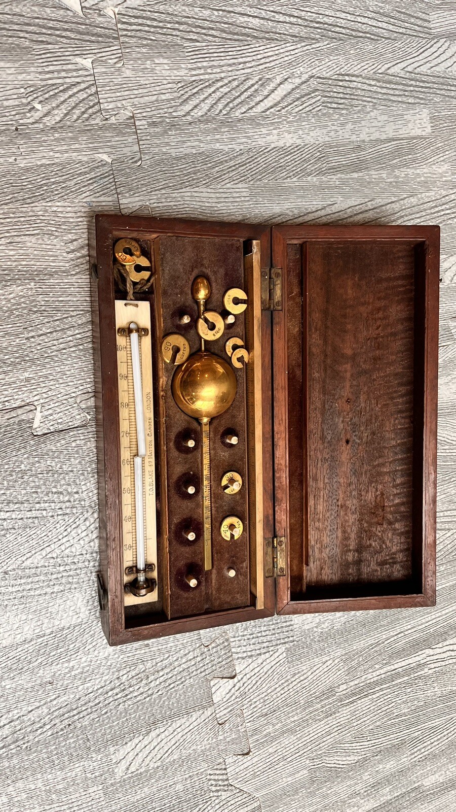 Sikes Hydrometer Loftus 321 Oxford St London with Beautiful Wooden Case