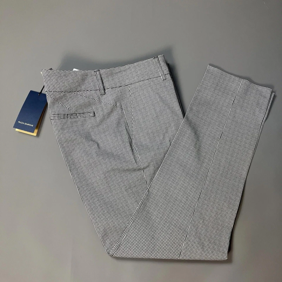 Piazza Sempione Kim Straight Leg Ankle Trousers UK 14 Dogtooth Puppytooth Check - Image 2 of 4