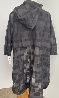 Yoshi Yoshi MY-9925 Hooded 3/4 sleeve button down coat Med/Lrg