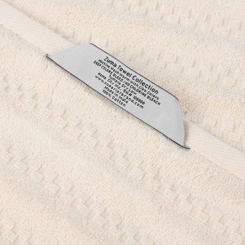 Zuma Zero Twist Cotton Waffle Weave Solid Striped Textured Hand Towels, Set of 6 - Picture 28 of 48